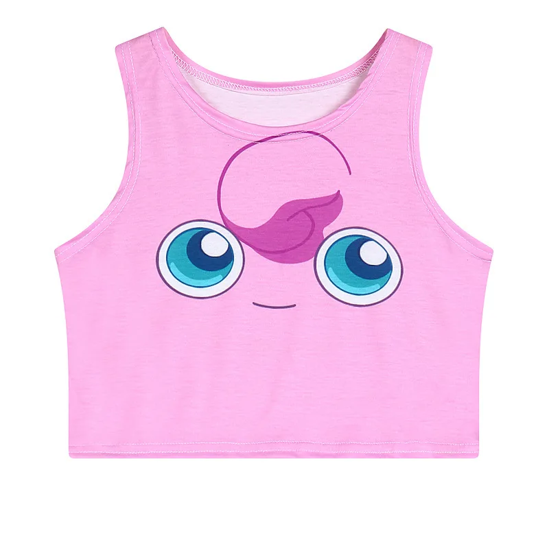 2018 Summer Crop Top Shirt Women Cute Pokemon Tank Tops Girl Kawaii ...