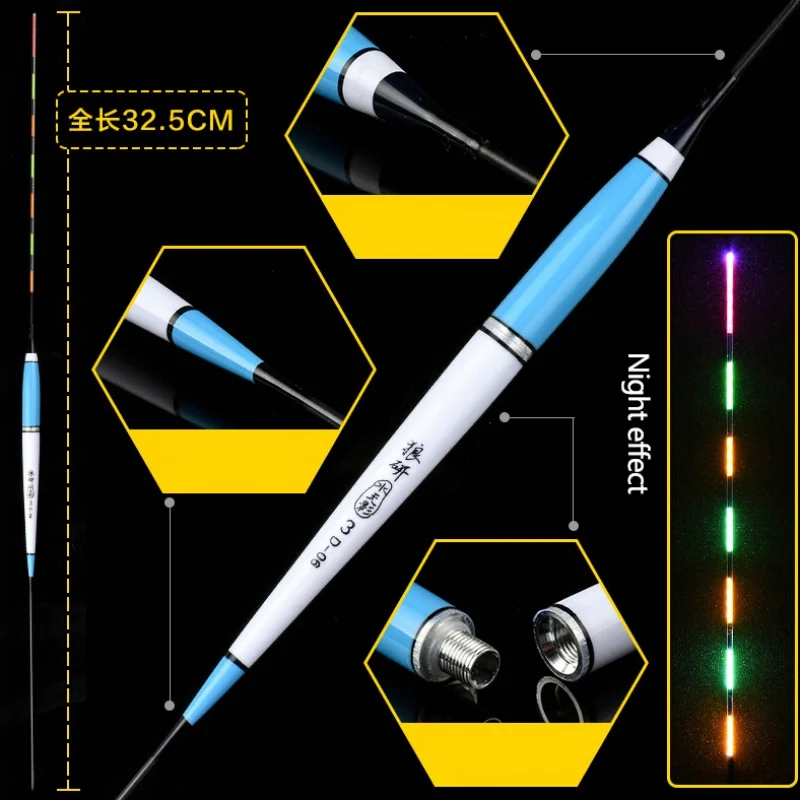 Рыболовный поплавок светодиодный Электрический поплавок светильник для ночной рыбалки аксессуары рыболовные снасти светящиеся Поплавок рыболовный инструмент с батареей