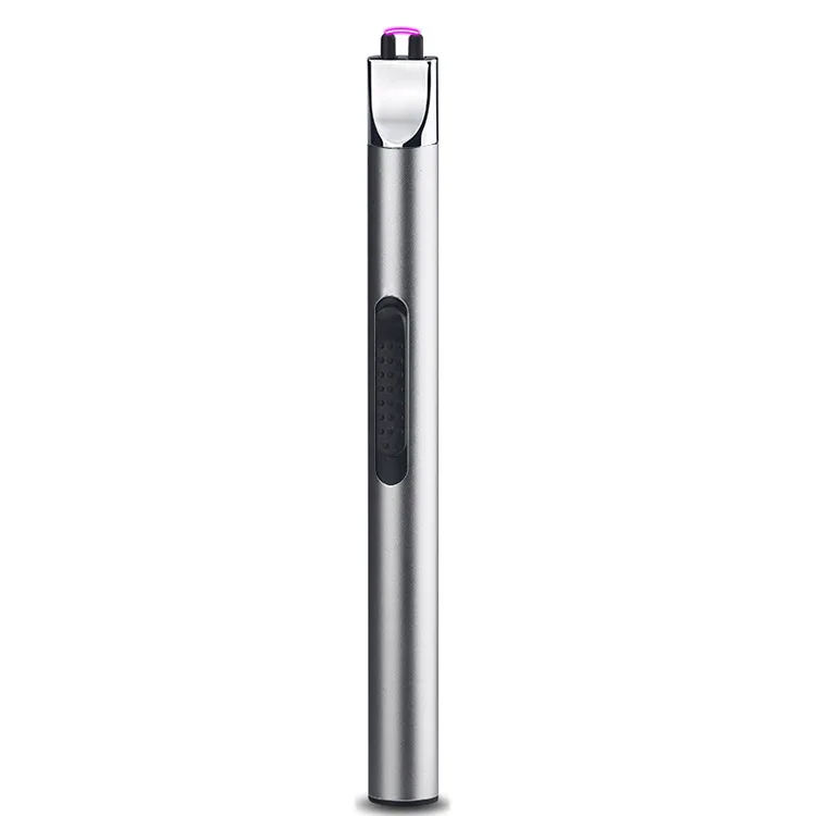 Барбекю зажигание дуги USB Зажигалка перезаряжаемая электронная кухонная зажигалка сигаретная плазма Palse импульсные газовые печи гром зажигалка - Цвет: Silver