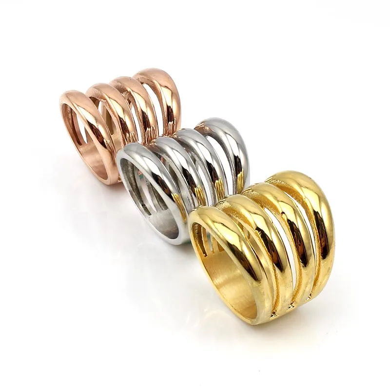 New Long Wide Party Punk Rings for Women Stylish Casting Ring Stainless Steel Fashion Wholesale Jewelry Christmas Gift|gift friend|gift displaygifts