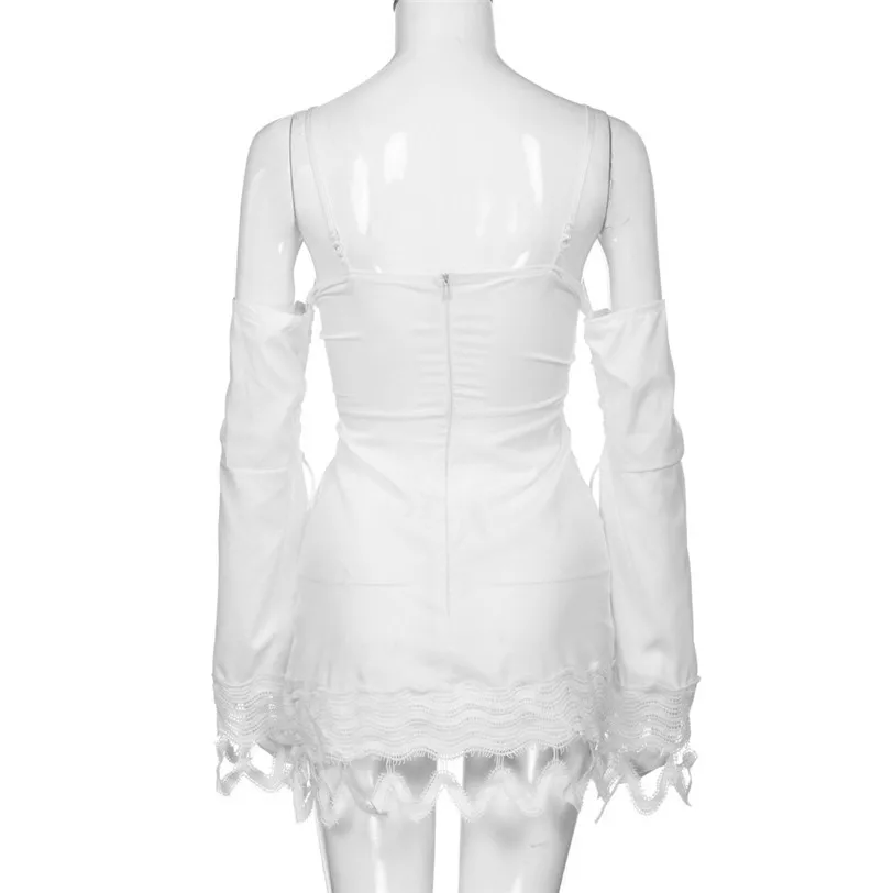 2018 Summer Dress Women Long Sleeve Lace Bandage Dress Mini Robe Femme Sexy Hollow Party Dress Casual Vestidos Wholesale noFB7 (15)