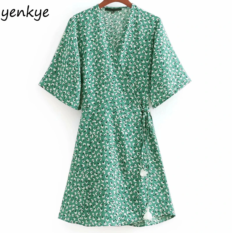 crossover wrap dress