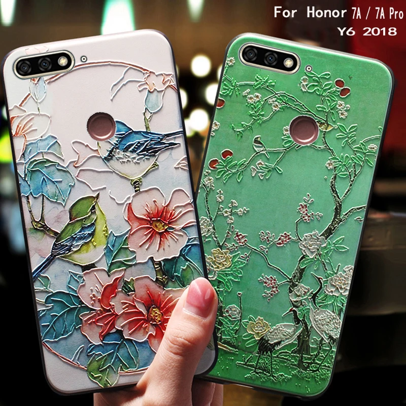 Yuetuo 3d coque крышка чехол для HuaWei Honor 7A 7 Pro премьер Y6 2018 оригинальные чехлы Роскошные