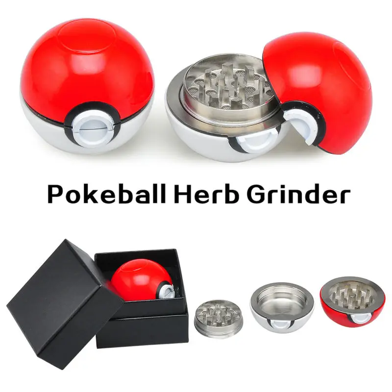 Pokeball Grinder 55mm Poke Ball Herb Grinders Metal Zinc Alloy Plastic Metal Grinders 3 Parts Smoking Accessories herb grinder smoking accessories tobacco smoking accessories