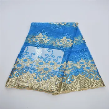 

New style French net lace fabric,African pure tulle mesh lace fabric high quality sequin embroidery fabric 16.10
