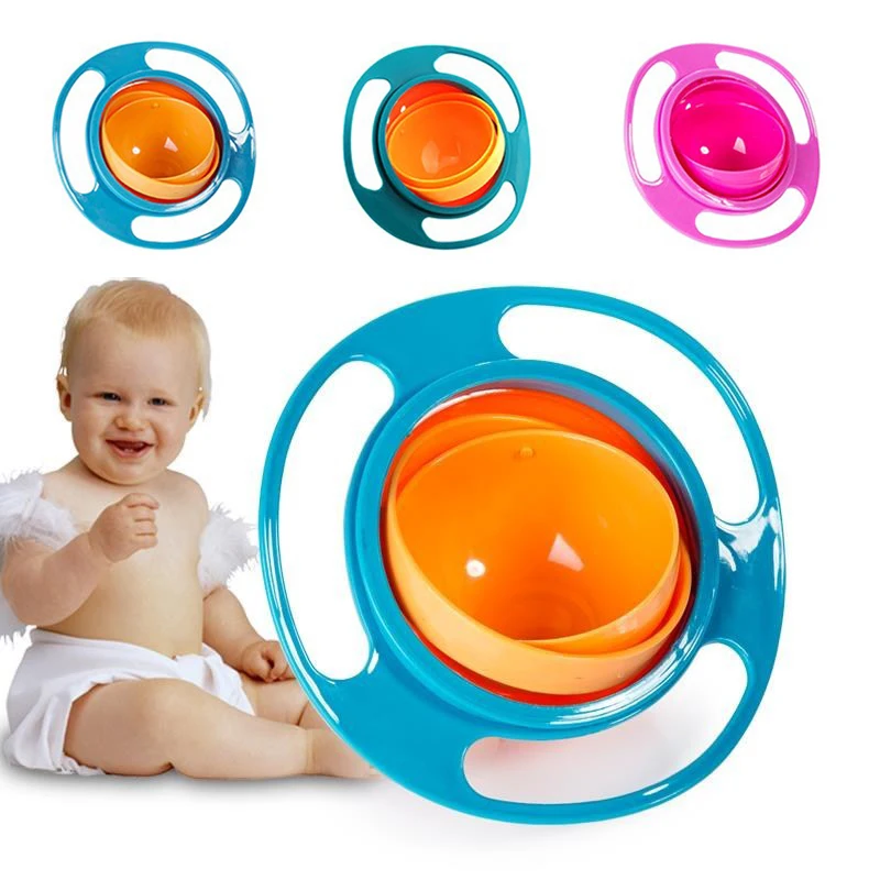 Универсальная Гироскопическая чаша для кормления, практичный дизайн, детский вращающийся баланс, новинка, гироскоп, зонтик, 360, вращающийся, защита от разлива, посуда для кормления