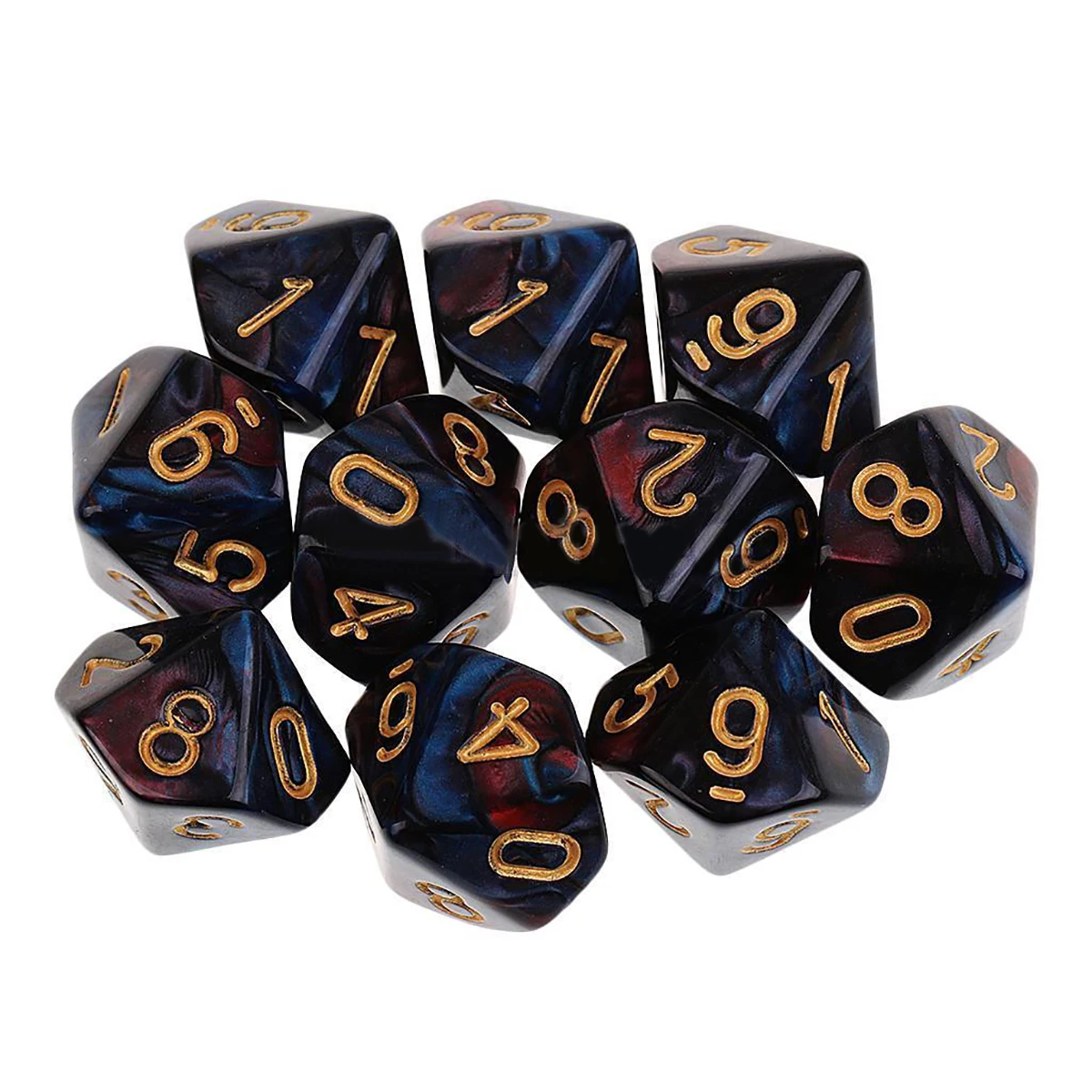 10PCS D10 10 Sided Dice Set Polyhedral Dice For Dungeons and Dragons Funny Desktop Table Games Poker Bar Outdoor Tools