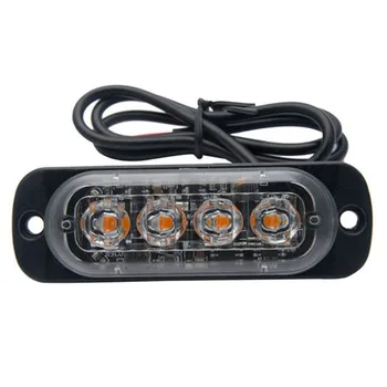 

Car-Styling Bright White Yellow Red Blue 4 LED Car Truck Van Beacon Strobe Warning Flashing Emergency Grille Police Light Hot S
