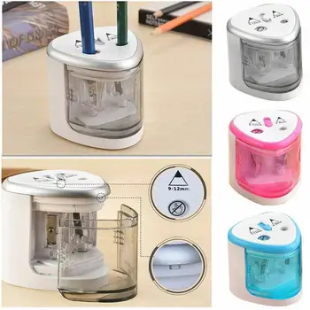 

New Electric Pencil Sharpener Automatic Pencil Sharpener Two-hole Switch Pencil Sharpener Office School Taille Crayon
