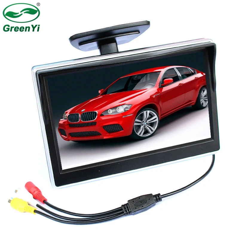 

HD 800*480 2 Ways Video Input 5 Inch TFT LCD Auto Display Car Parking Monitor For Rear View Camera Parking Assistance