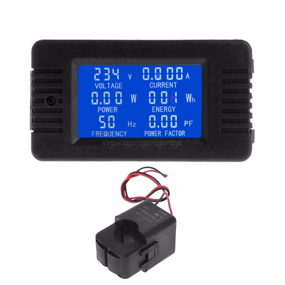 

AC 100A 6in1 Digital Power Energy Monitor Voltage Current KWh Watt Meter AC 80~260V 110V 220V with Split CT Mr07 19 Dropship