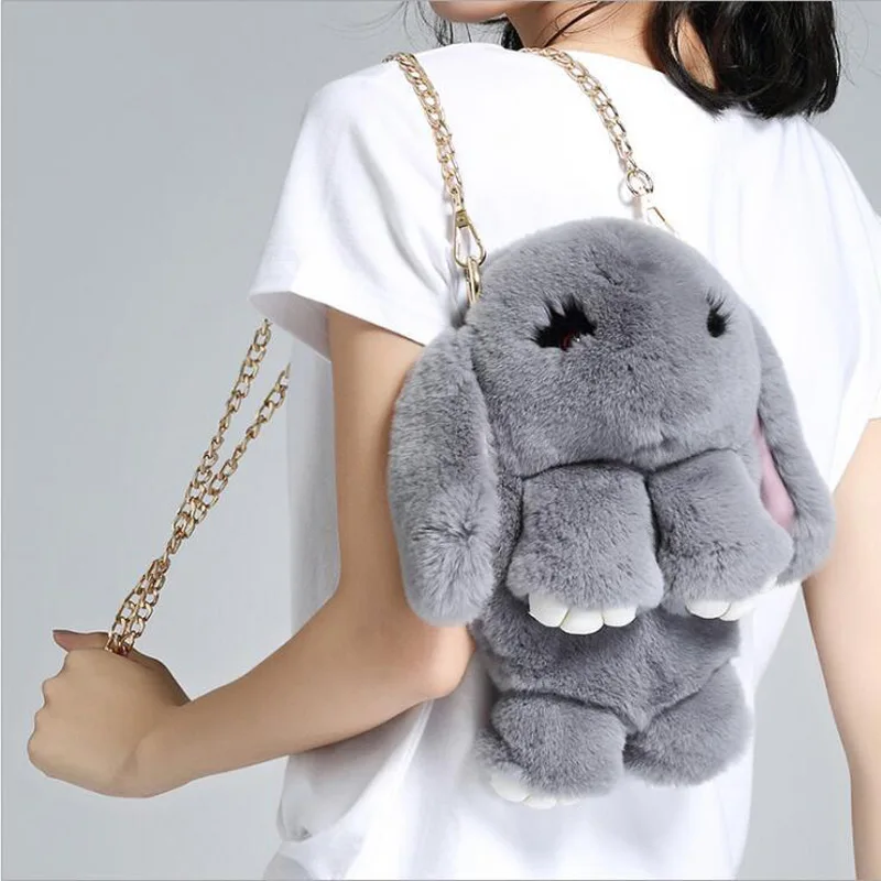 

16 color Fluffy Bunny Keychain Rex Rabbit Fur Pompoms Key Chain Fur Pom Keychain Charm Shoulder Bags Car Pendant Key Ring Holder