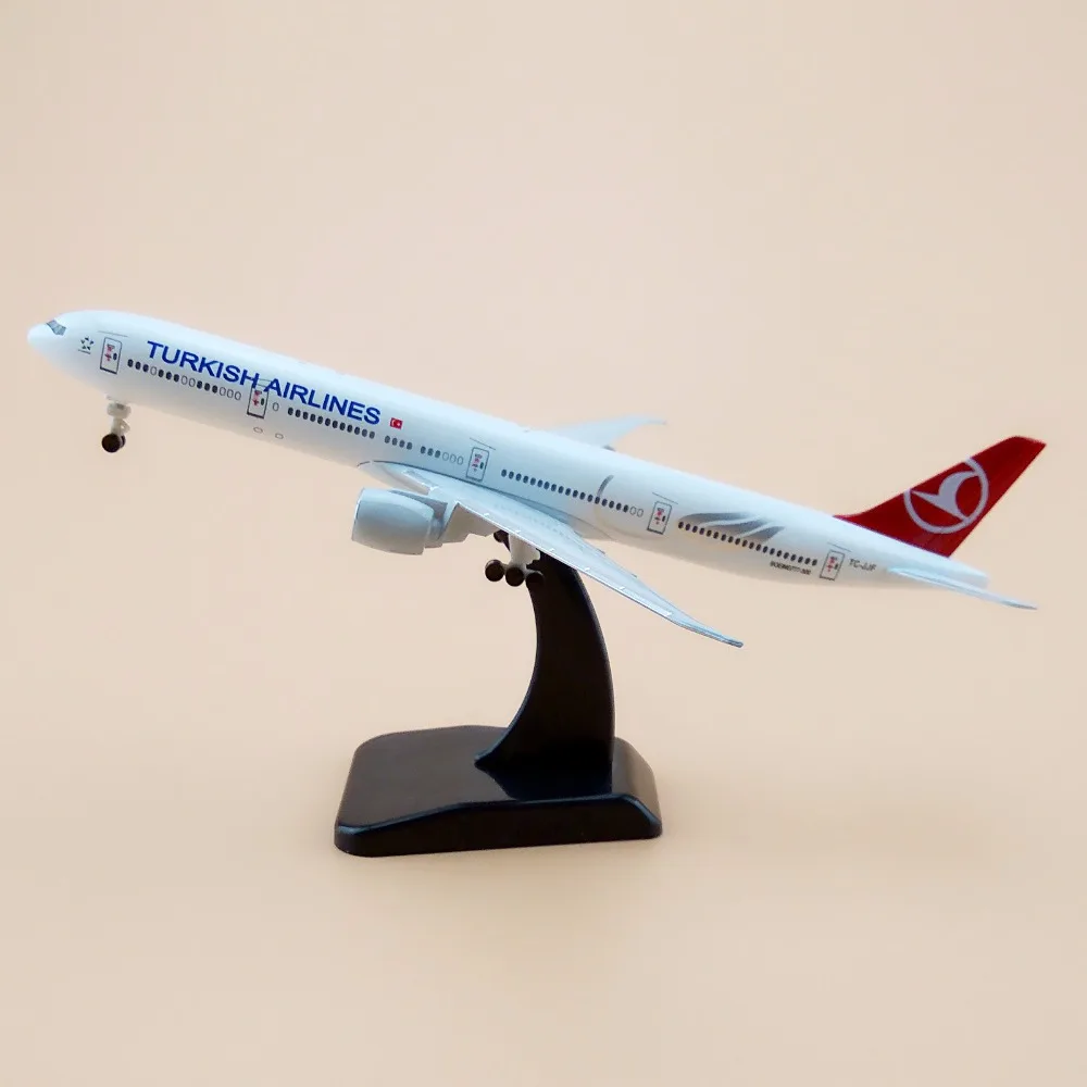 

Alloy Metal Air Turkish Airlines B777 Airplane Model Turkish Boeing 777 Airways Plane Model Wheels Aircraft Gifts 19cm