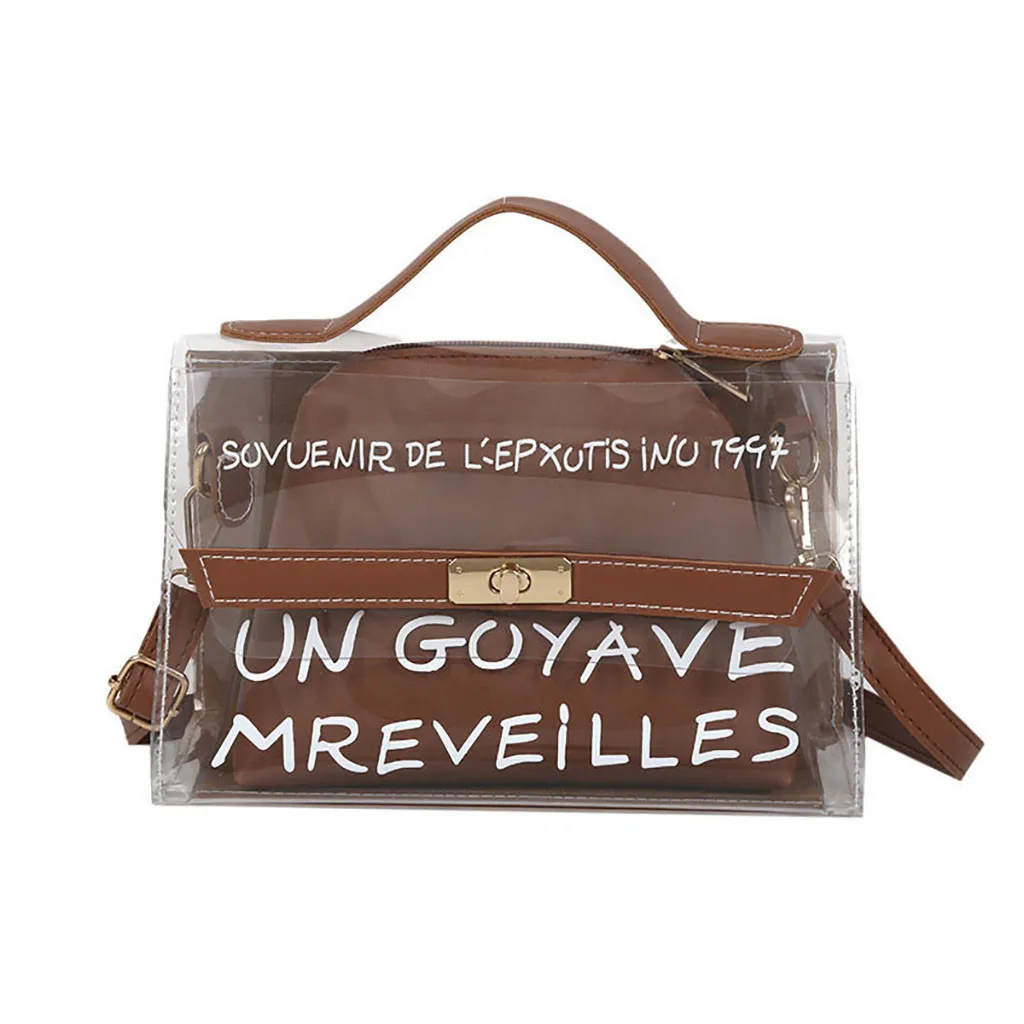 

Maison Fabre Women Clear Transparent PVC Candy Color Shoulder Bags Solid Large Capacity Inner Pocket Versatile Diagonal Bag