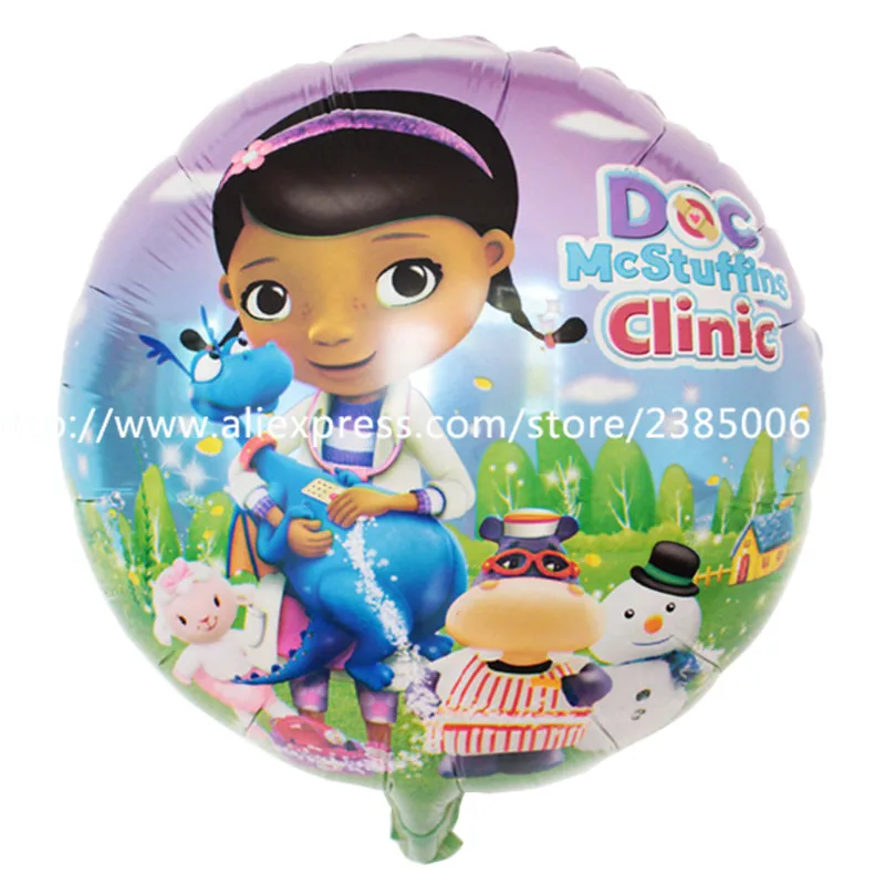 10 шт./партия, 18 дюймов, поступление, McStuffins Doctor Helium Balloon, детские украшения на день рождения, игрушки, детские майларские воздушные шары - Цвет: Purple