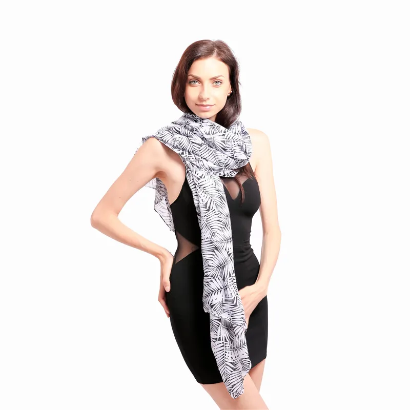 

Jinjin. QC Лист Печатных Шарф Модная Бандана Женский Шарф Буфанда Мгновенный Мусульманский Хиджаб Женские Шали Из Пашмины