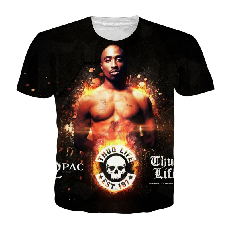 

Tupac 2 Pac T-Shirts 2019 New Summer Style Men Women Hip Hop Thug Life 2pac T Shirt Funny Streetwear 2pac Top Tee