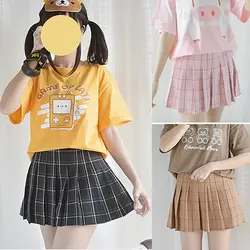Японский сладкий Лолита юбка для девочек небольшой свежий школьная форма для японской средней школы А-силуэт бюст плиссированная юбка