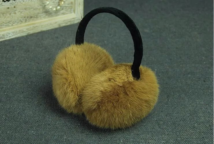Настоящее с мехом кролика наушники на осень-зиму согреться earflap женщины и мужчины уха муфтой 7 видов цветов