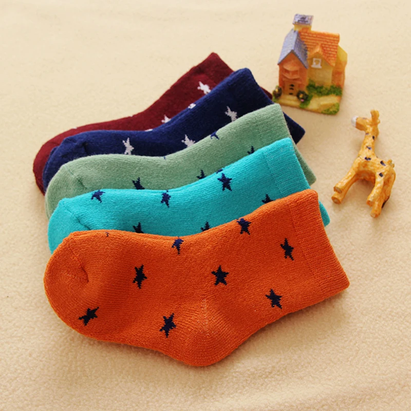 

Thicken Warm Baby Sock Cotton Knitting Kids Sock Stars Pattern Cute Winter Sock Kids Boy Girl Toddler Apparel Sock Boys Clothing