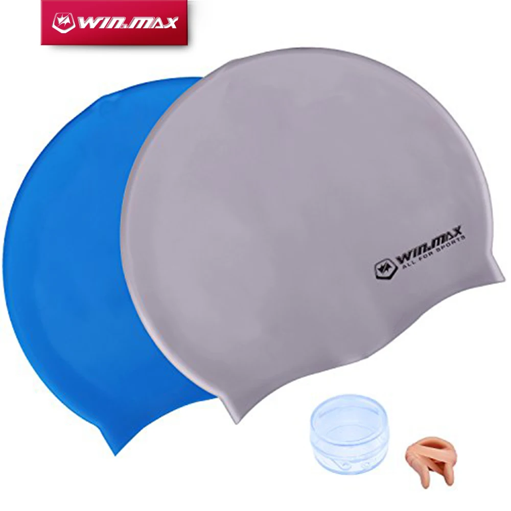 

WINMAX 100% Silicone Diving Swimming Cap Universal Size with Nose Clip