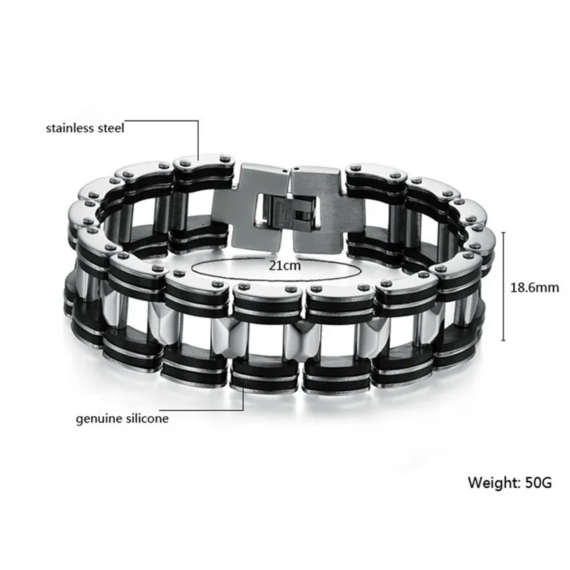 Мужской Байкерский браслет из нержавеющей стали MD, цепь для мотоцикла, велосипеда, браслеты, ювелирные изделия