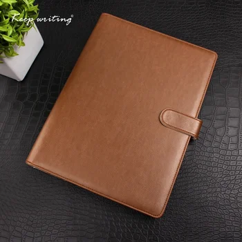 

A4 PU Leather cover Organizer with 4 ring metal binder LOGO customized notebooks and journals Agenda planner journal Book