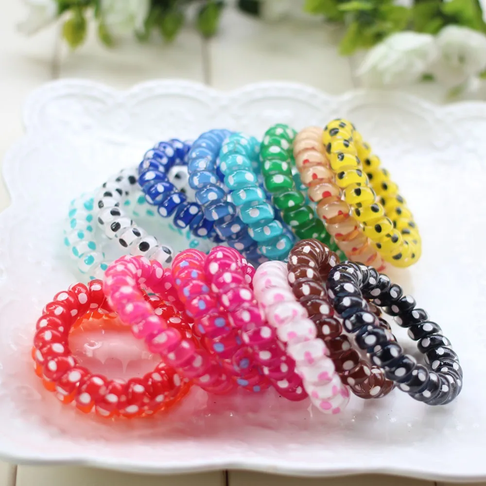 

10pcs/lot Girls Women Telephone Line ring rubber band Gum Cord Elastic Ponytail Holders Hairband Ring Rope hair accessories