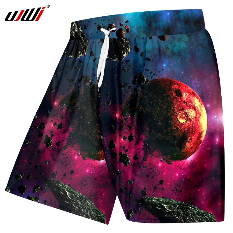 UJWI мужские повседневные шорты Летняя мода 3D принт звездная звезда разделительная плата шорты Hombre хип хоп Уличная Drawstring Брюки