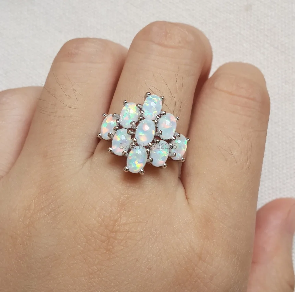 Модное кольцо с белым огненным опалом для подарка женщине|ring fine jewelry|jewelry pendantjewelry