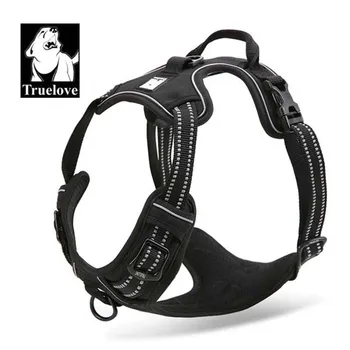 

Truelove Reflective Nylon Large pet Dog Harness All Weather Service Dog Ves Padded Adjustable Safety Vehicular Lead For Dogs Pet