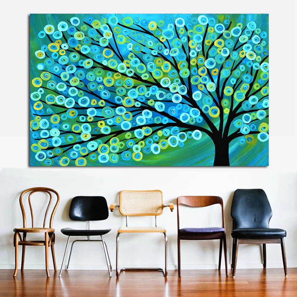 QC1197-Blue Gold Abstract Tree-2