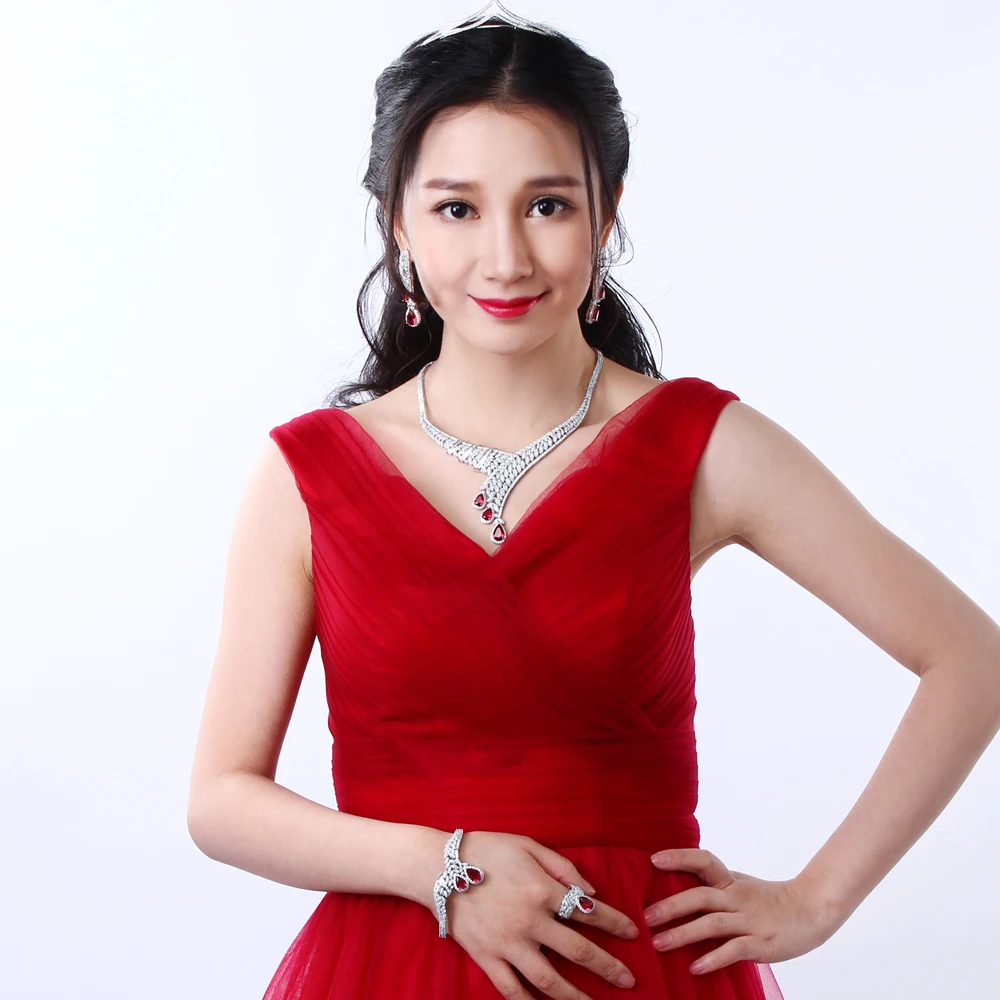 red diamond wedding jewelry sets (11)