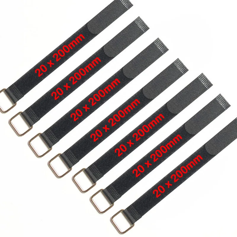 5pcs/lot Magic Tape Sticks Cable Ties Model Straps Wire With Battery Stick Buckle Belt Bundle Tie Hook Loop Fastener Tape - Цвет: black  20 x 200MM