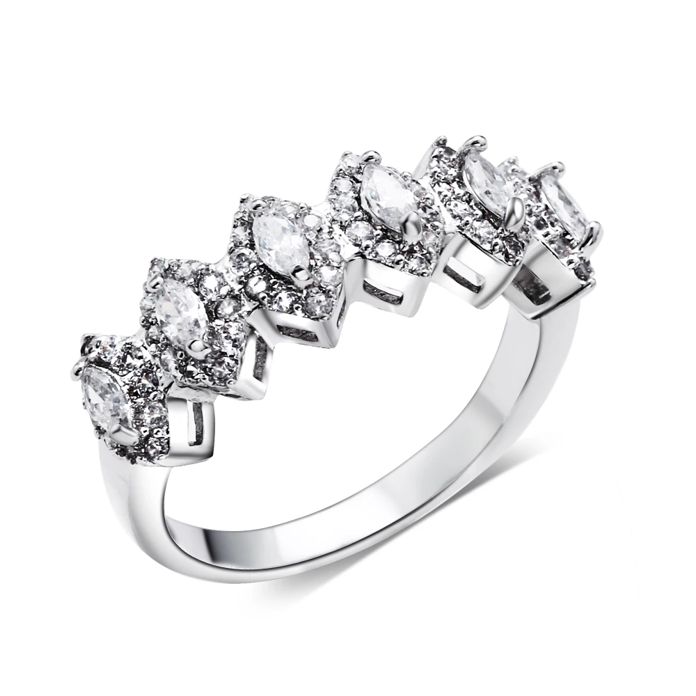 Hot Ring Horse eye shape 4 claws Jet/Clear AAA Cubic Zirconia Jewellery Good Handmade Jewelry women rings