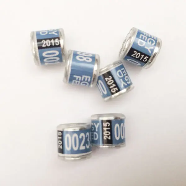 Дешевые Египет синий Пластик 8 мм 100 шт. Бесплатная доставка алюминия с Пластик голубь кольцо