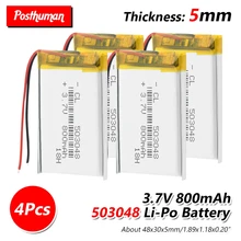 800mAh 503048 Lipo ячеек перезаряжаемая батарея Lipo батарея литиевая Li-Po полимерная батарея для gps MP3 MP4 MP5 Bluetooth динамик