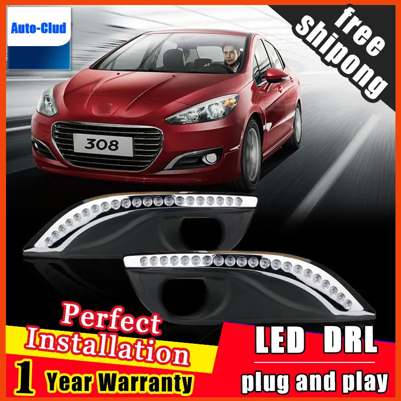 Car styling For Peugeot 308 LED DRL For Peugeot 308 High brightness