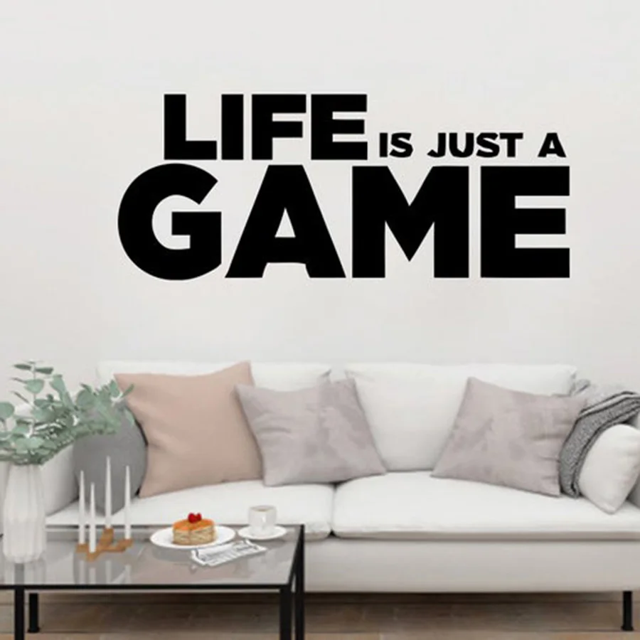 Наклейка для геймера контроллер с цитатами настенные наклейки Life Is Just A Game Art