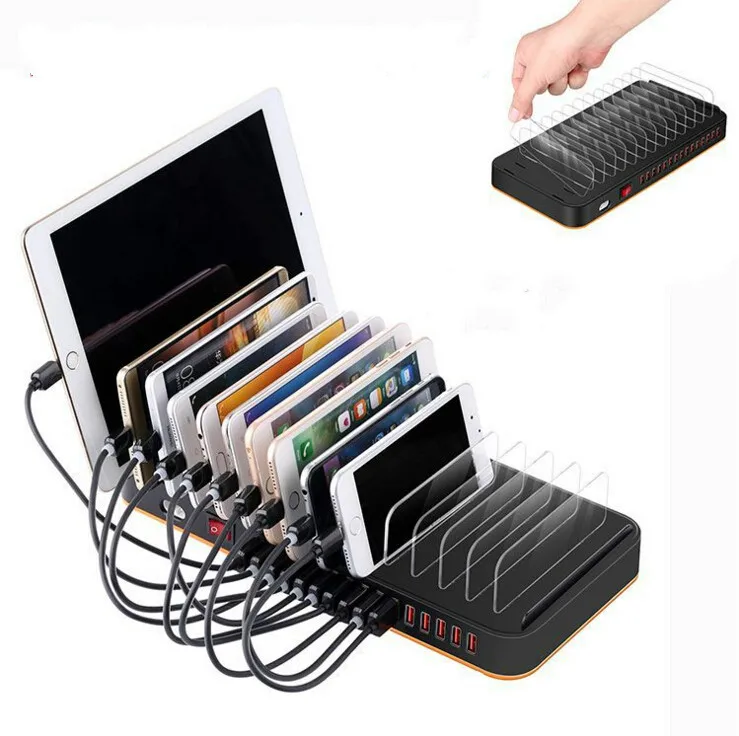 

15-Port Adjustable Dividers USB hub Charger Smart Charging Station Multi Device Desktop Organizer Hub Stand for phones