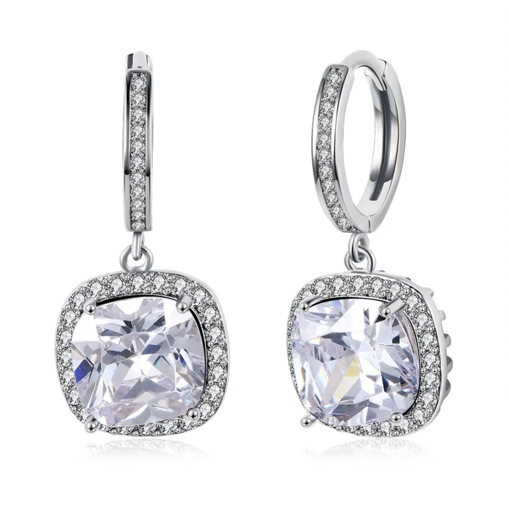 

Silver / gold Color High Polished hoop Earrings Paved with AAA Austrian Cubic Zirconia for women Wedding Party Jewelry