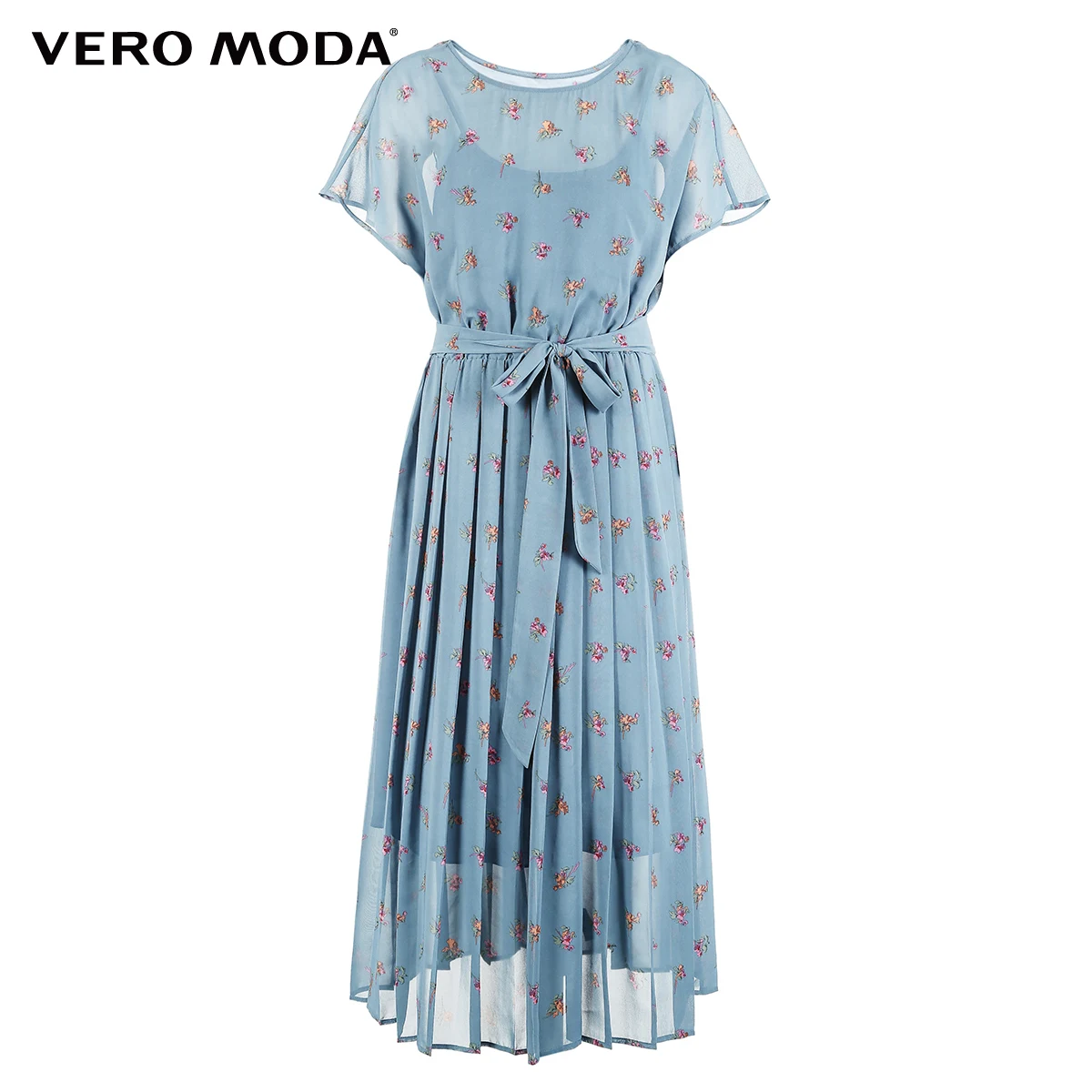 Плиссированное летнее пляжное платье с цветочным рисунком Vero Moda | 31837B507