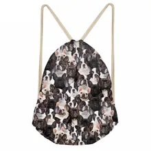 Забавные Французские бульдоги/Бостон-терьер с принтом женские мешки с Кулиской модные рюкзаки для путешествий Дырокол карман для девочек-подростков