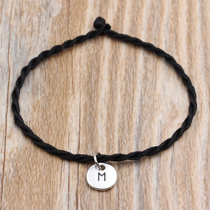 Couples bracelets initials black