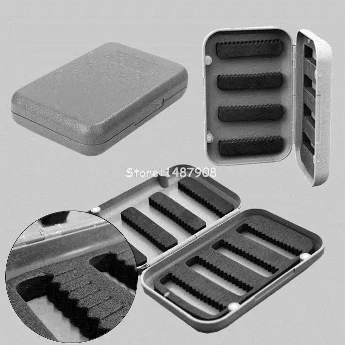 

In hand Portable 2pcs/Lot 115*75*25mm Plastic fly fishing Box with Slit Foam fly Fishing Box Fly Box For Fly Fishing L418