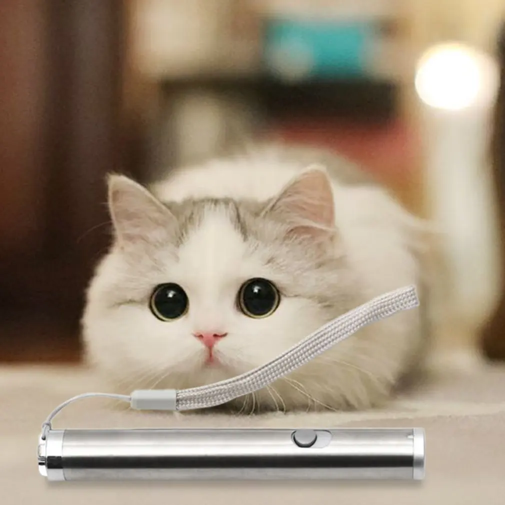 

Compact Size 2 In 1 Funny Cats Pets Toy LED Laser Lazer Pointer Pen Light