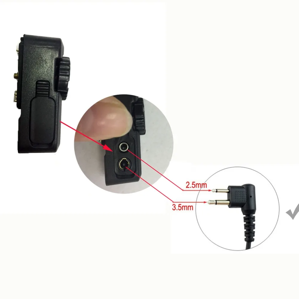 Audio adapter earphone adapter for HYT PD700,PD780,PD780G two way radio walkie talkie transfer to 2 pins M plug (2)