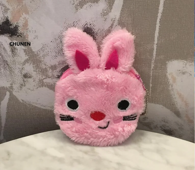 5Colors OF Rabbits Plush Purse- 12CM Approx. Kid's Key chain Plush Toy Coin Plush Purse - Color: 10cm