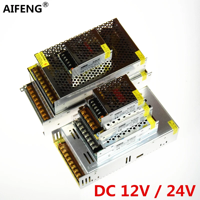 

AIFENG AC 110V 220V to DC 12V 24V power supply for led strip surveillance video 12V 24V lighting transformers adapter led driver