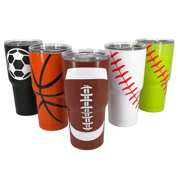 

30oz 2018 Baseball Rugby Football Stainless Steel Tumbler Thermos Cup Vacuum Insulation Beer Wine Mug Coffee Cup Free DHL